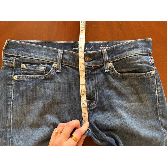 7 For All Mankind SFAM Y2K Bootcut Jeans Low Rise Medium Wash Size 29 - Picture 8 of 12
